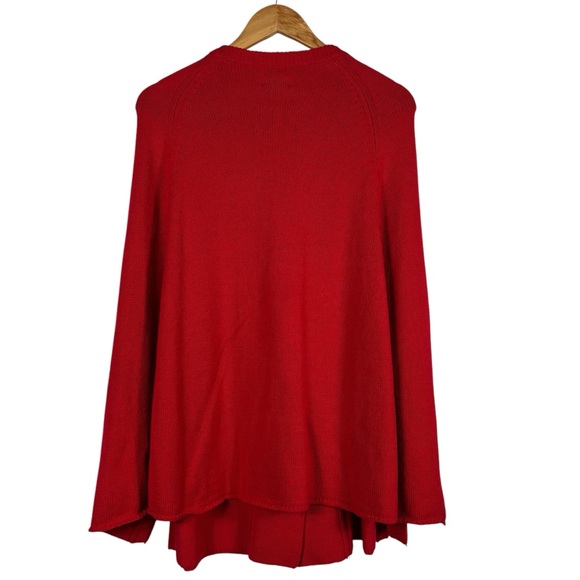 Crown Ivy Poncho One Size Red Holiday Cape Wrap Soft Warm Lightweight Shawl NWT - Picture 3 of 8